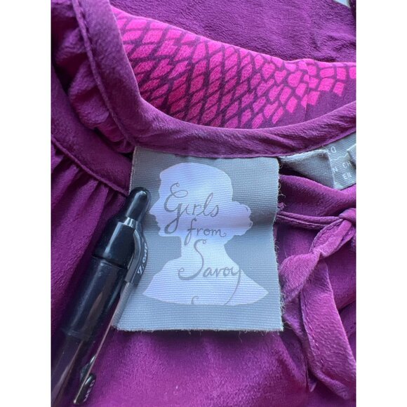 Girls from Savoy Bouquet Toss Dress 100% Silk Dress w/ Pockets Womens Size 0 - Picture 8 of 11